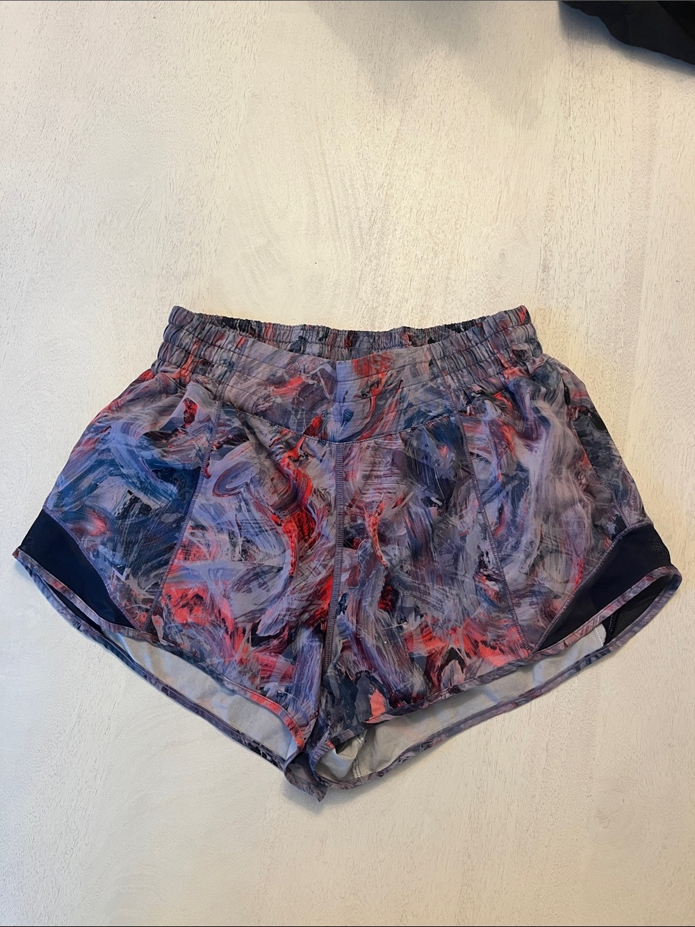 lululemon athletica Abstract Print Running Shorts in Purple and Red